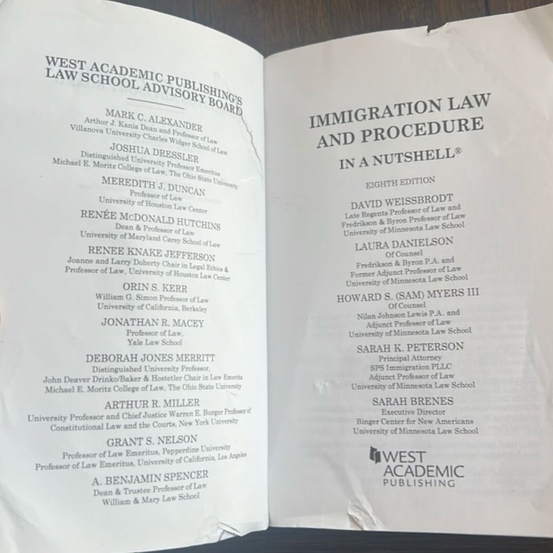 Immigration Law and Procedure in a Nutshell