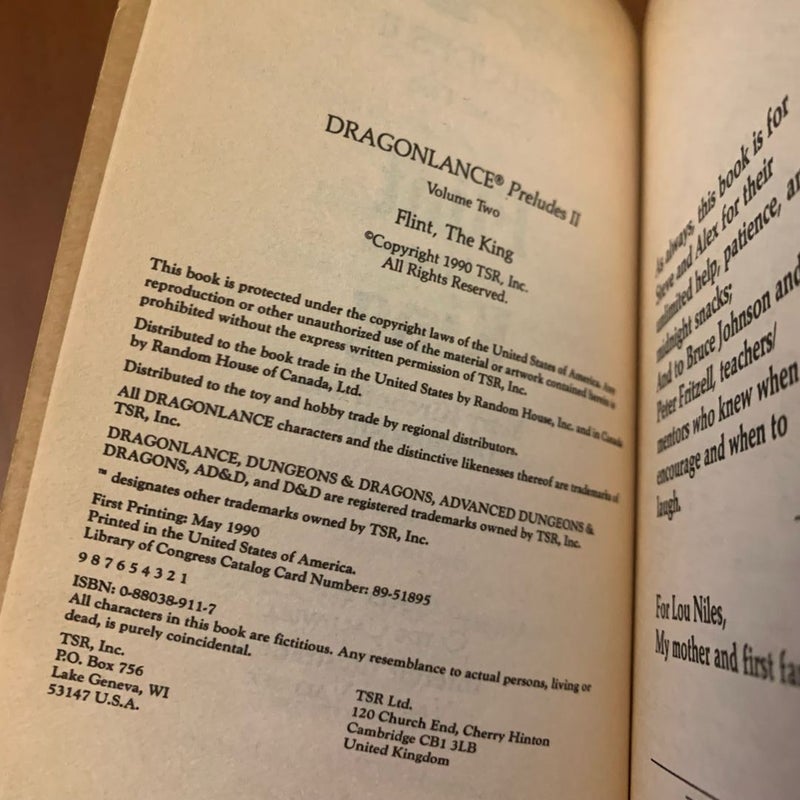 DragonLance: Flint the King, Preludes 4, First Edition First Printing