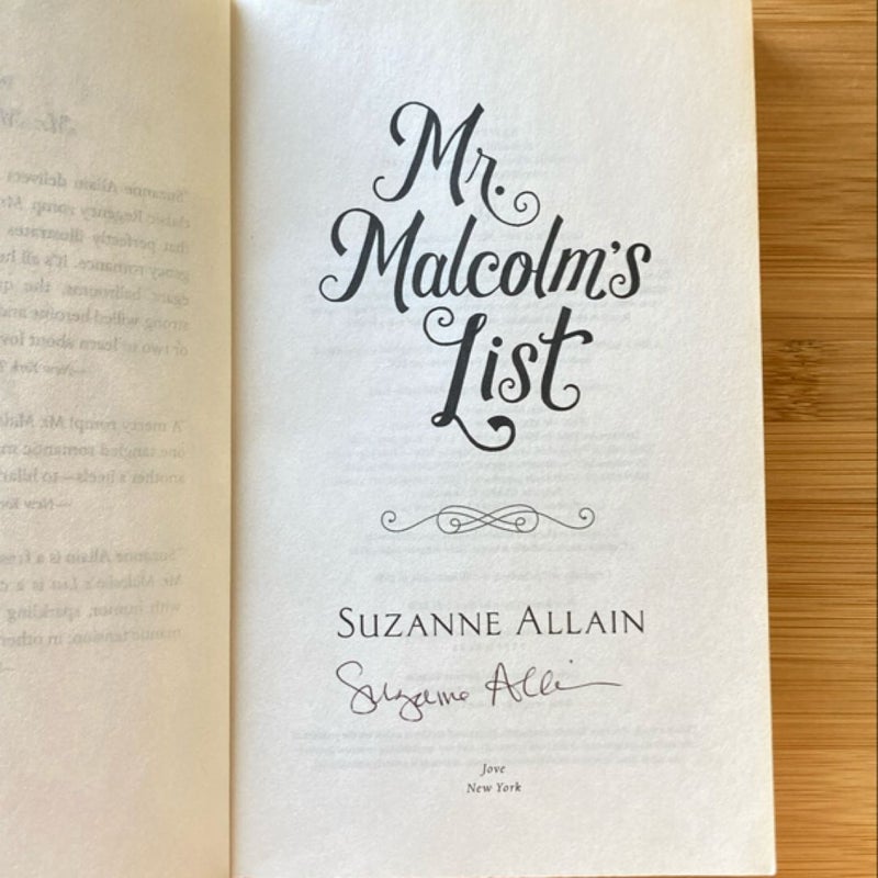 Mr. Malcolm's List - Signed Copy