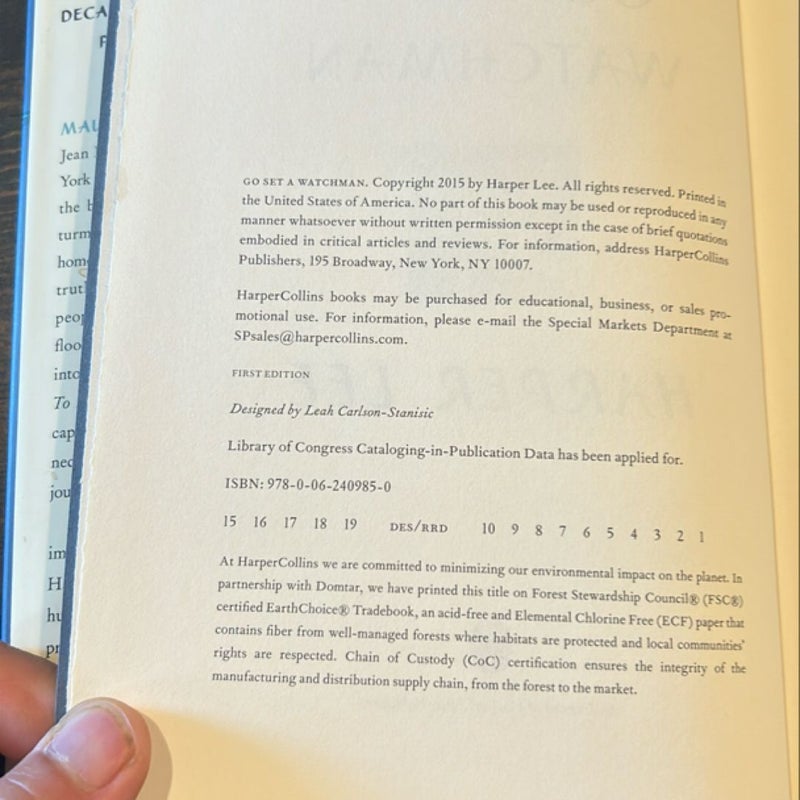 Go Set a Watchman (First Edition/First Printing)