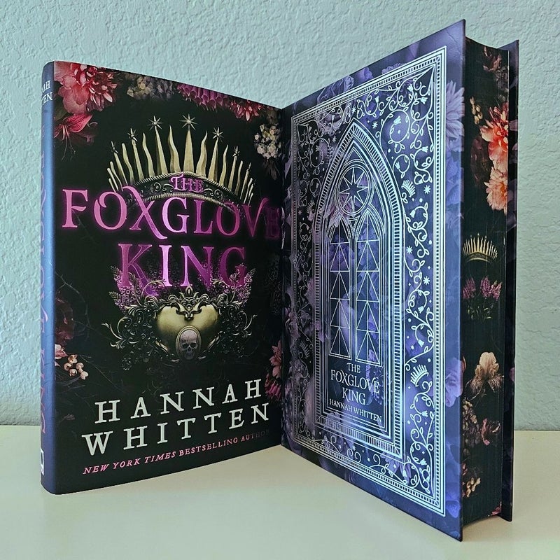 The Foxglove King by Hannah Whitten Fairyloot Exclusive Sprayed Edge Endpaper Art Digitally Signed NEW