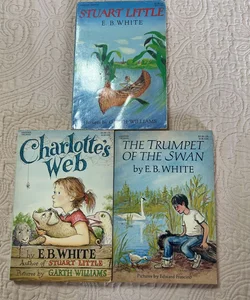 Charlotte’s Web 1980 ed, The Trumpet of the Swan 1973, Stuart Little 1973 ed