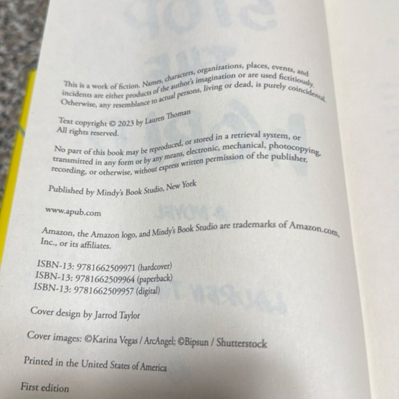 I'll Stop the World First Edition