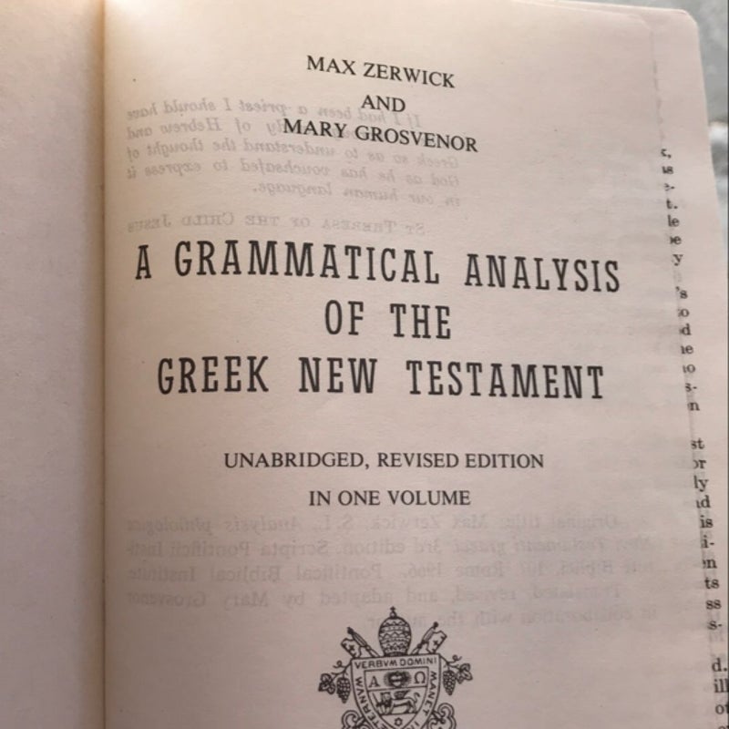 A Gramatical Analysis if the GreekNew Testanent