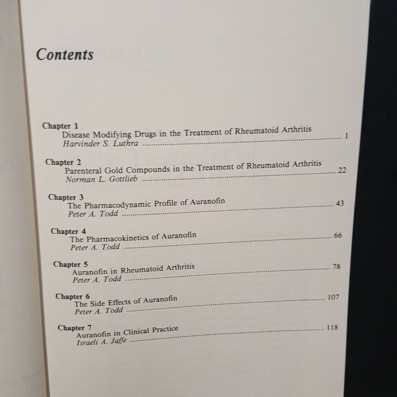 Auranofin in Rheumatoid Arthritis