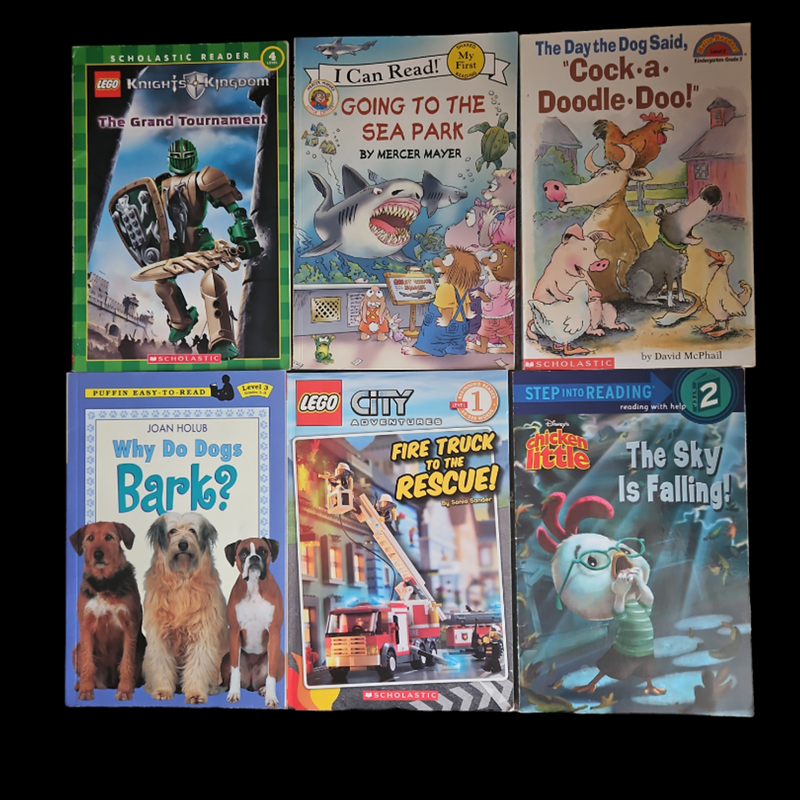 Lot of Six First Reader Books for Kids