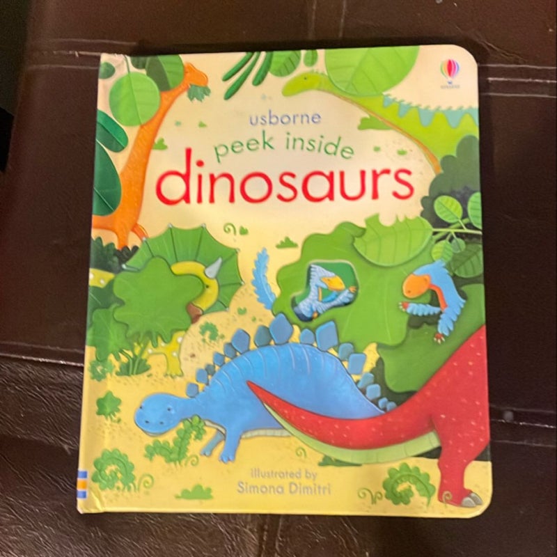 Usborne Peek inside Dinosaurs board book