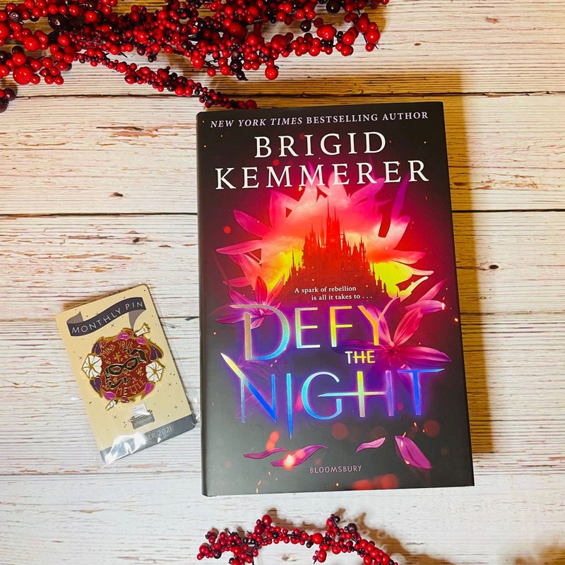 Bookish Box Defy the Night by Brigid Kemmerer with pin Signed DJ Art