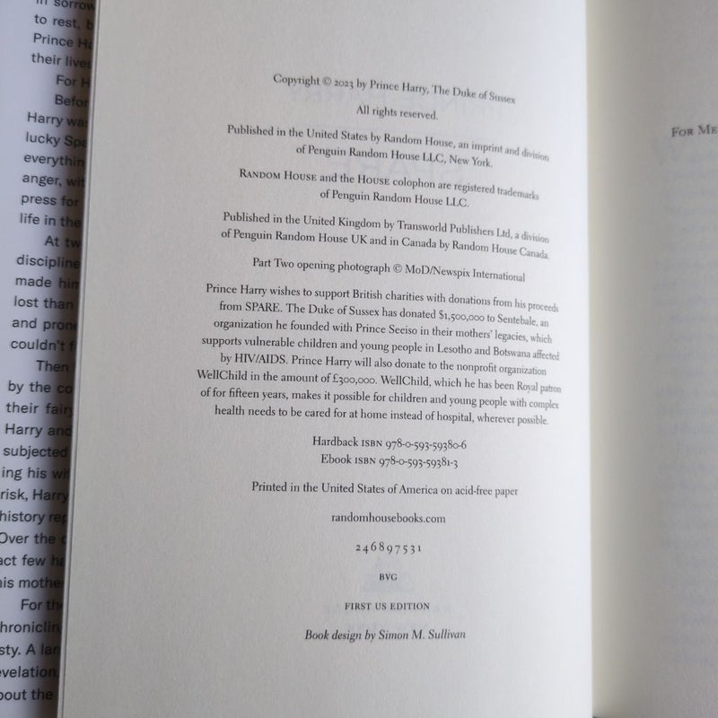 Spare (First US Edition)