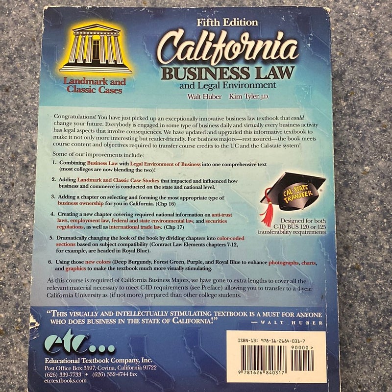 California Business Law and Legal Environment