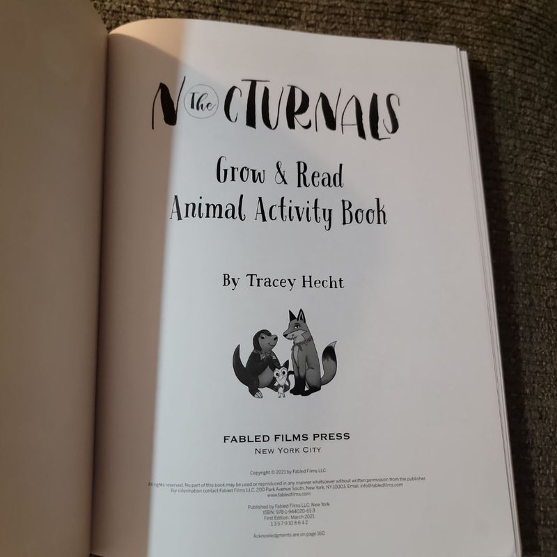 The Nocturnals Grow and Read Animal Activity Book