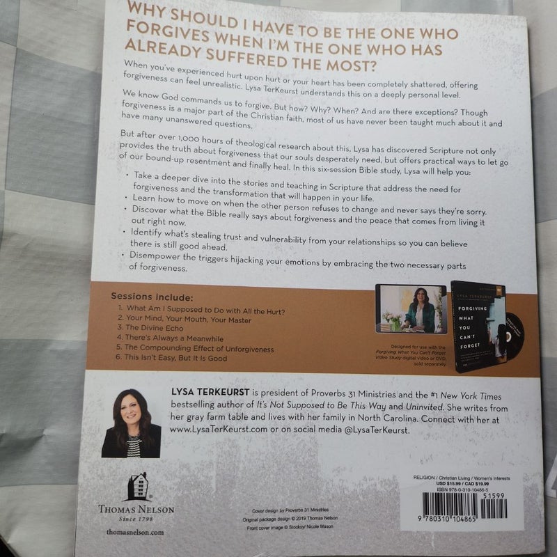 Forgiving What You Can't Forget Study Guide