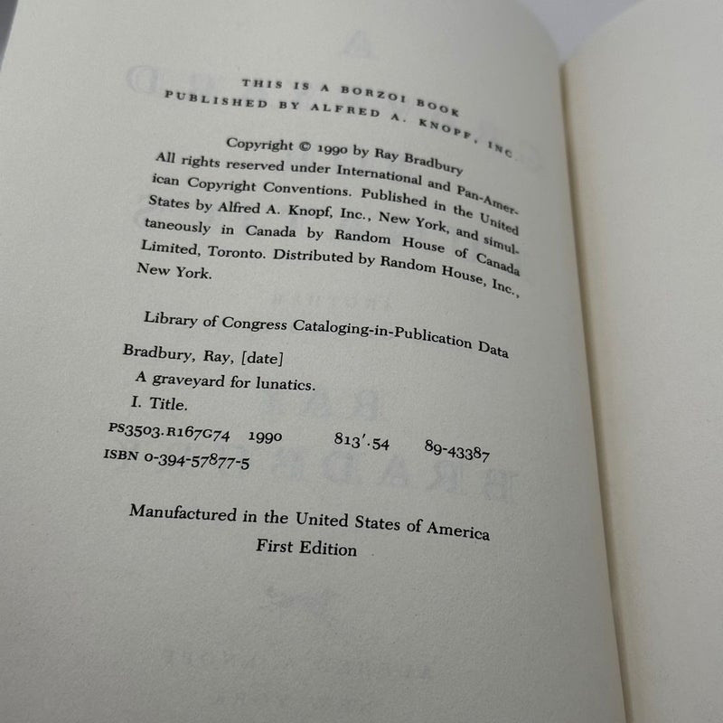 A Graveyard for Lunatics (1st Ed 1st print)