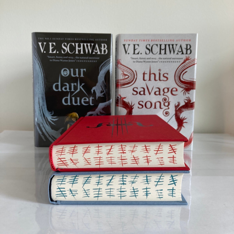 Waterstones This Savage Song & Our Dark Duet Collectors Editions w/ Stenciled Edges