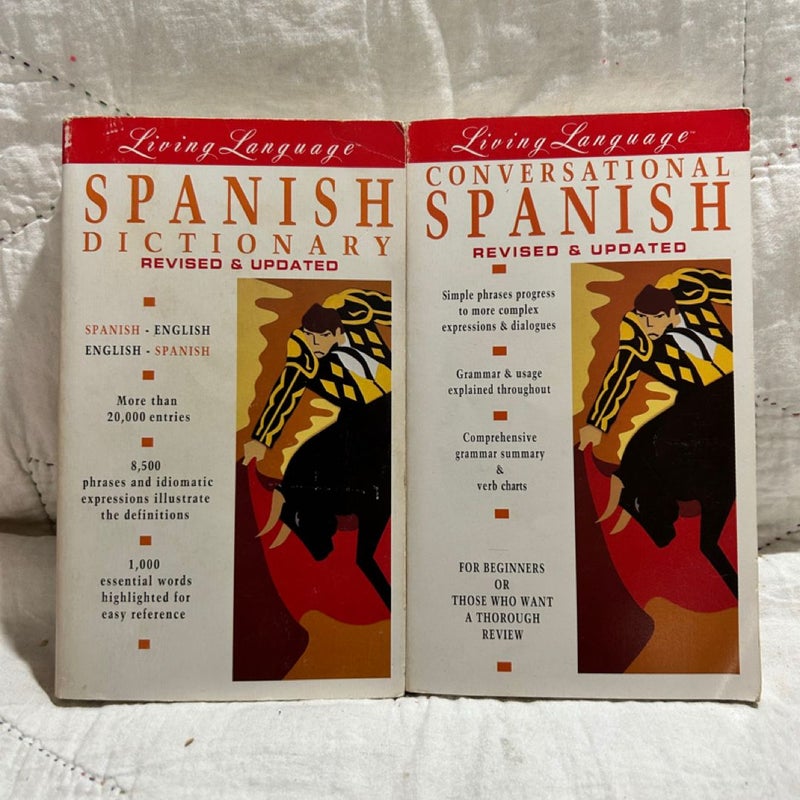 Set of 2 Books Including Living Language Spanish Conversational Manuel