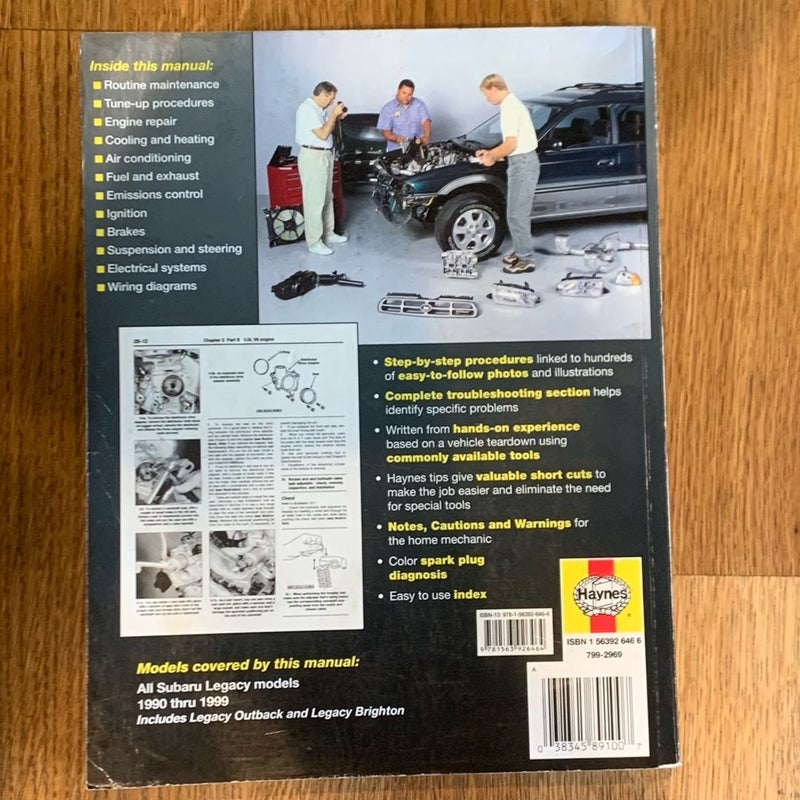 Haynes Manual for Subaru Legacy 1990 Thru 1999