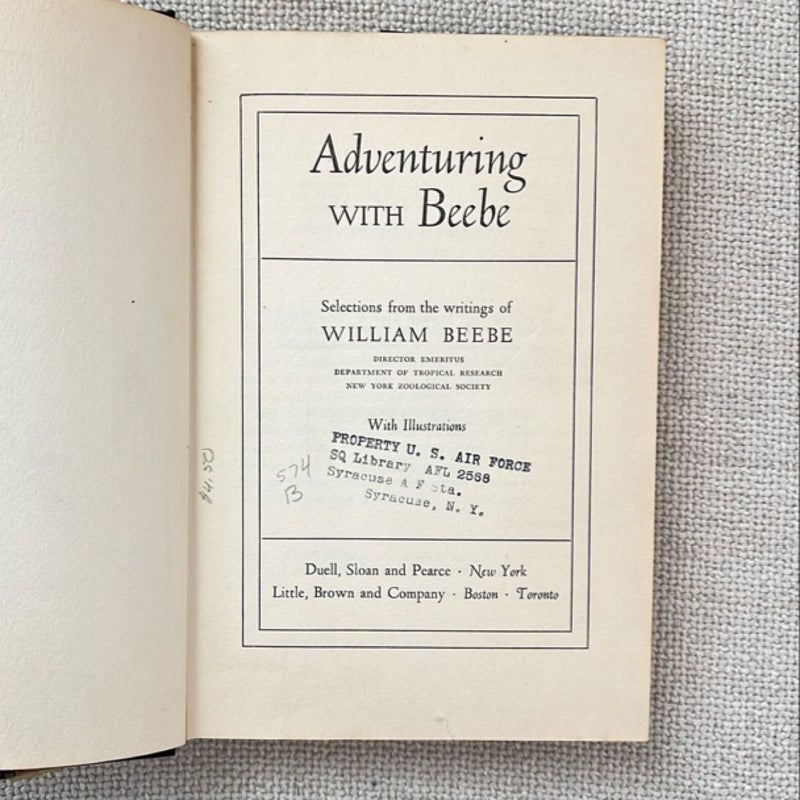 Adventuring with Beebe (1st edition 1955)