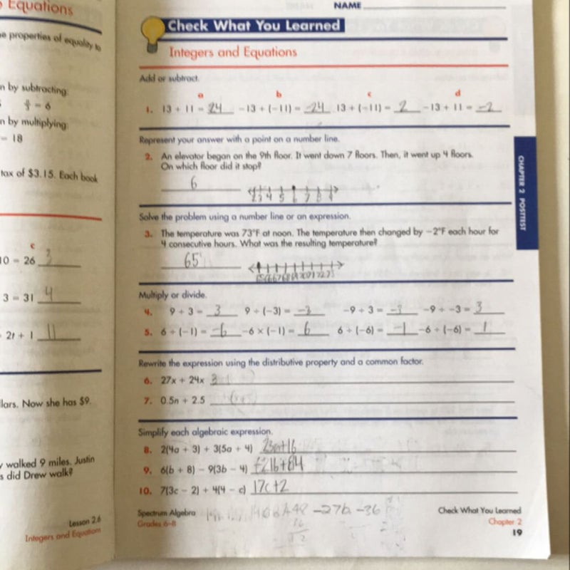 Spectrum Math, Grade 6