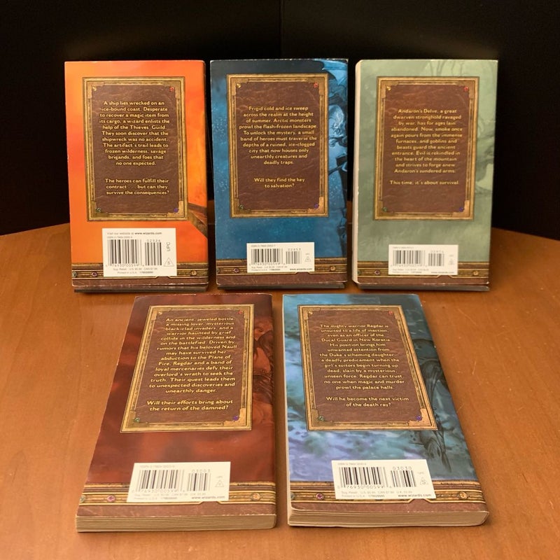 Complete First Edition Iconic Core Dungeons & Dragons Novel Series 1-10: The Savage Caves, The Living Dead, Oath of Nerull, City of Fire, The Bloody Eye, Treachery’s Wake, Plague of Ice, The Sundered Arms, Return of the Damned, The Death Ray