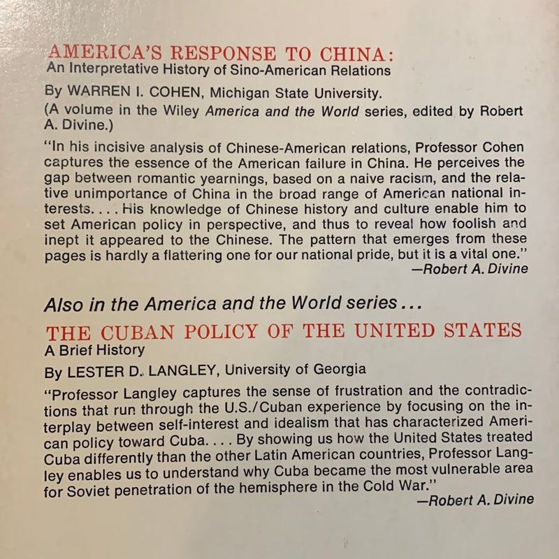 America’s Response To China vintage 1971
