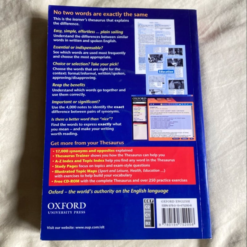 Oxford Learner's Thesaurus with CD-ROM