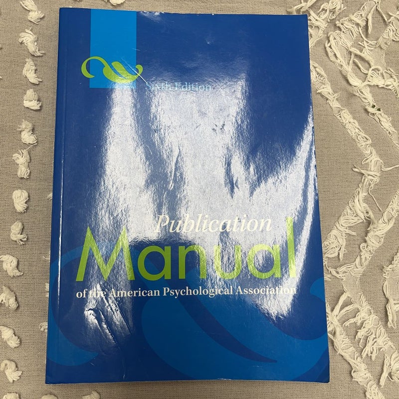 Publication Manual of the American Psychological Association