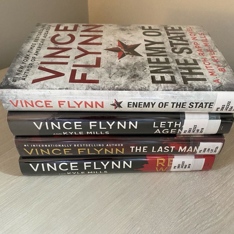 Lot Of Four (4) Vince Flynn Hardcover ExLibrary Books - 1st Edition - Mich Rapp