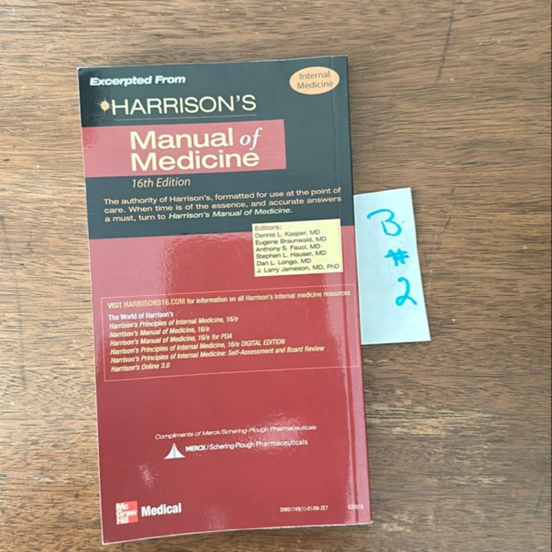 Harrison's Manual of Medicine: 16th Edition
