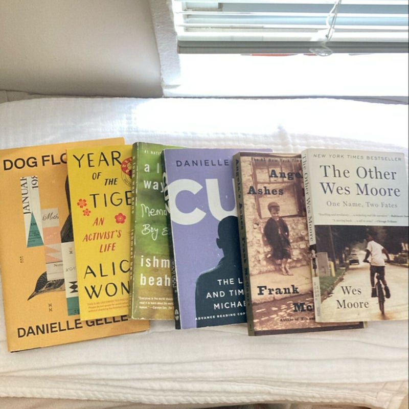 Memoir Bundle: Angela's Ashes, The Other Wes Moore, Cuz, A Long Way Gone, Year of the Tiger, Dog Flowers