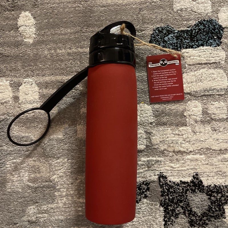 From Blood and Ash OwlCrate blood forest collapsible silicone water bottle 