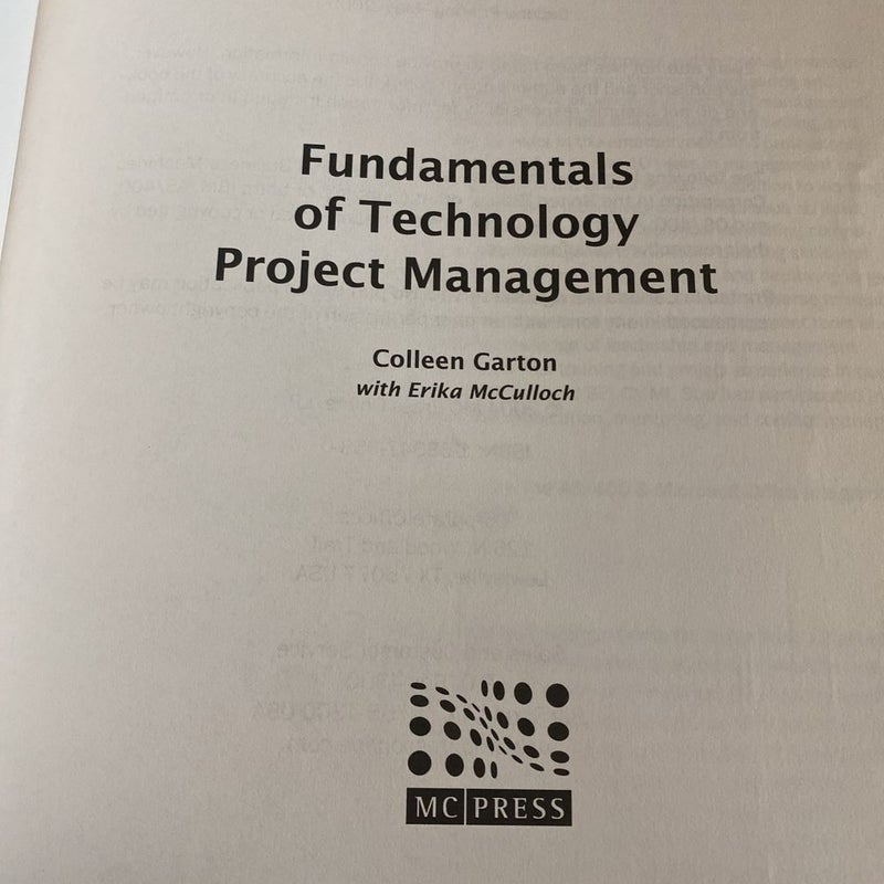 Fundamentals of Technology Project Management