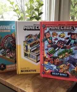 Minecraft Let’s Build! Theme Park Adventure, Minecraft Guide to Creative, Minecraft Woodsword Chronicles #3 Deep Dive bundle