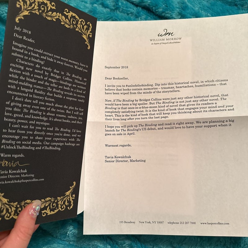 ADVANCED READER’S EDITION ARC The Binding