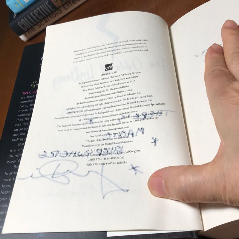 Signed 1st ed./1st * The Odds of Lightning