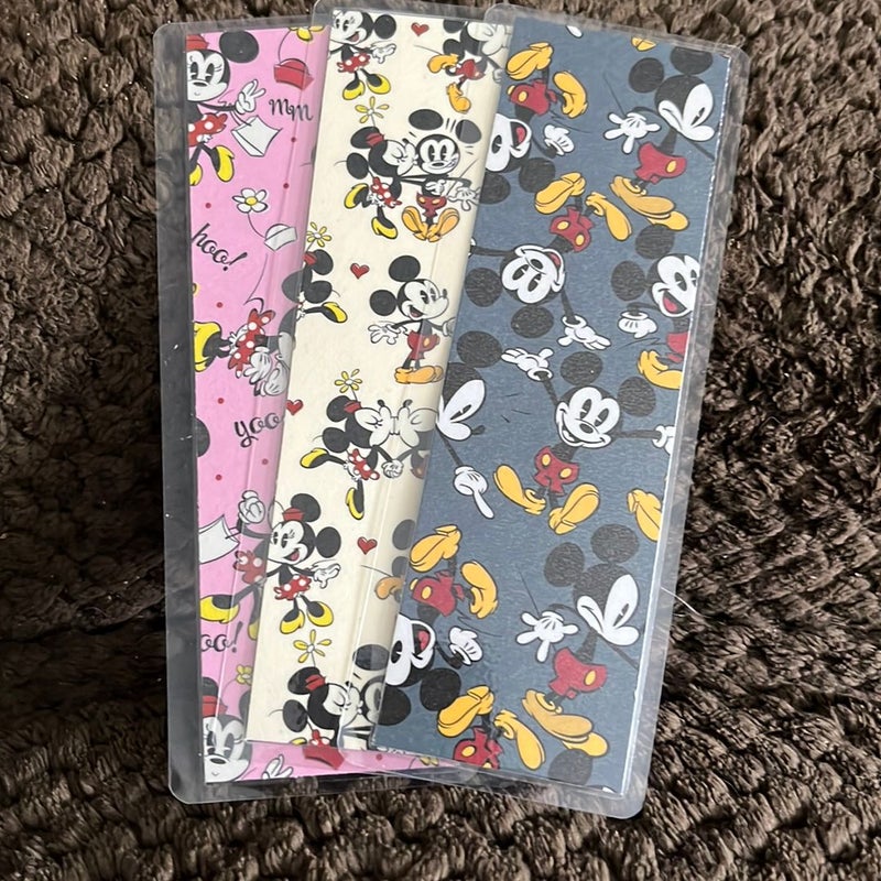 New 3 Mickey Minnie Mouse double sided laminated bookmark 