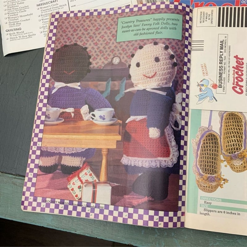 6 Crochet World Magazines from 1990