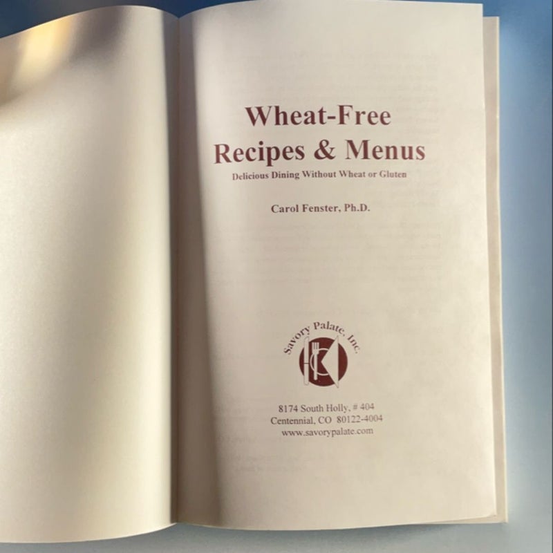 Wheat-Free Recipes and Menus