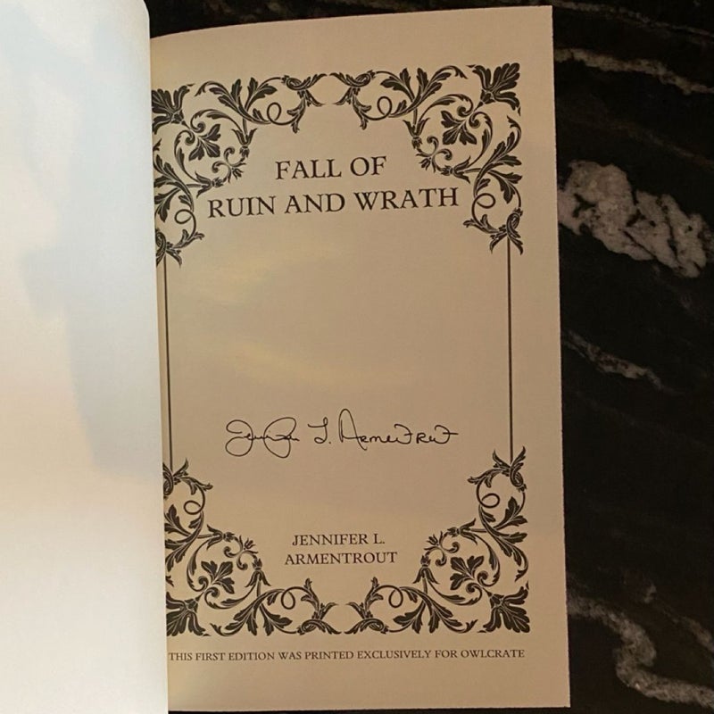 OWLCRATE EDITION OF FALL OF RUIN AND WRATH BY JENNIFER L. ARMENTROUT!  