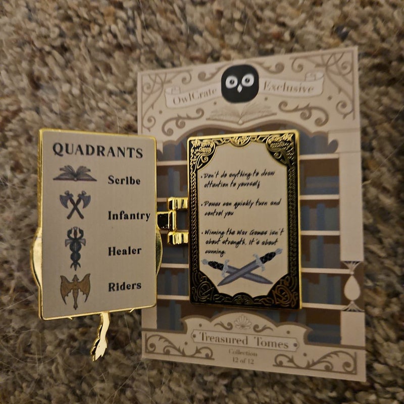 Fourth Wing Iron Flame Owlcrate Collectible Exclusive Treasure Tome Pin