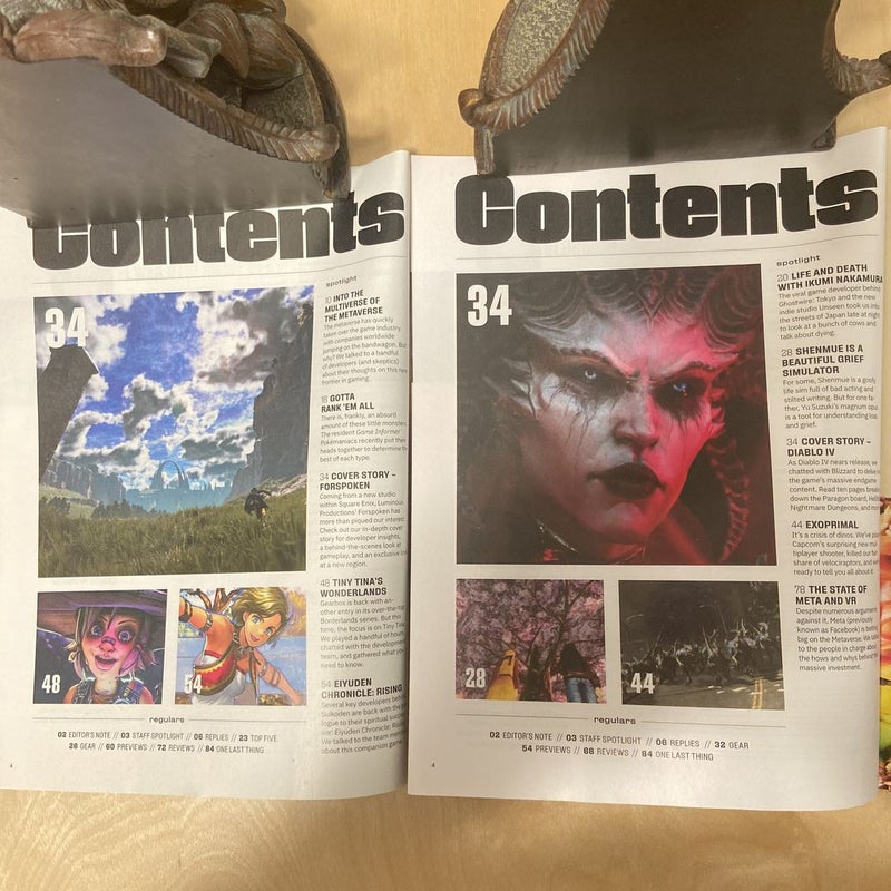 Game Informer Magazine Issues #344 (“Forspoken”), #355 (“Diablo IV”), #356 (“Final Fantasy XVI”), #357 (“Armored Core VI Fires Of Rubicon”)