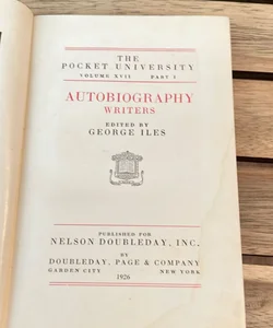 Pocket University: Autobiography Writers (1926)