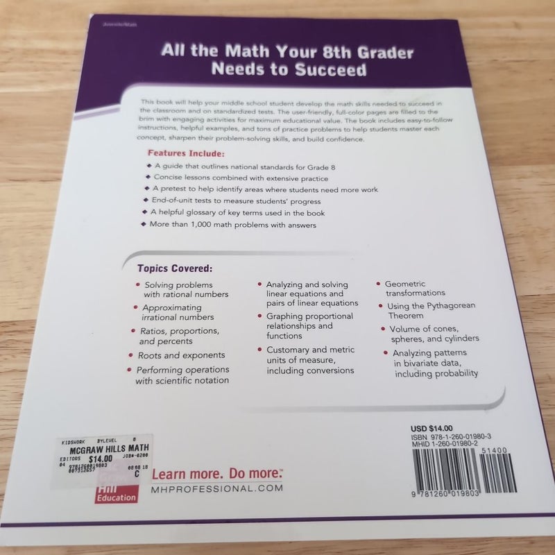 McGraw-Hill Education Math Grade 8, Second Edition