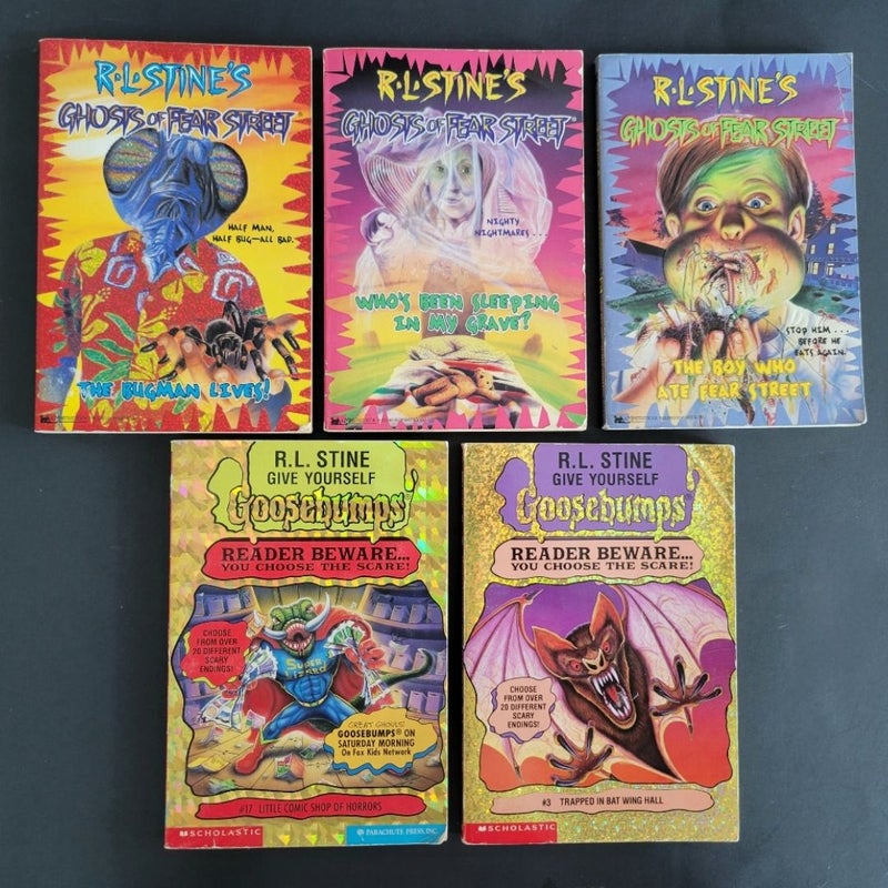 GHOST OF FEAR STREET & GIVE YOURSELF GOOSEBUMPS HORROR BOOKS R.L. STINE 1ST ED.