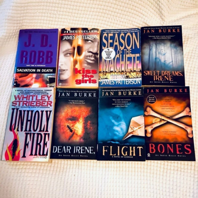 Bundle of 8 fiction Murder Mystery, thriller and suspense Books