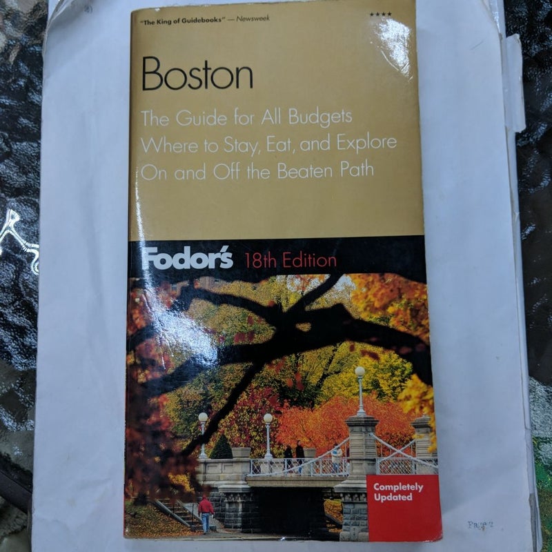 Fodor's Boston Travel Guide 18th edition 2003