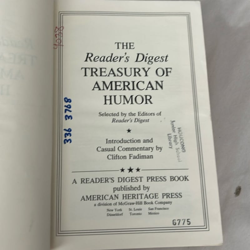 The Reader's Digest Treasury of American Humor