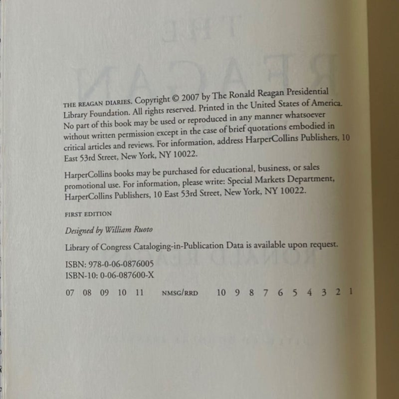 The Reagan Diaries (SIGNED)