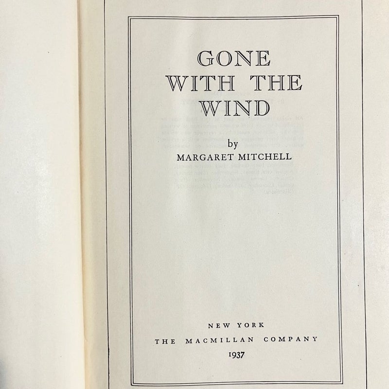 Gone with the Wind First Edition Book - January, 1937