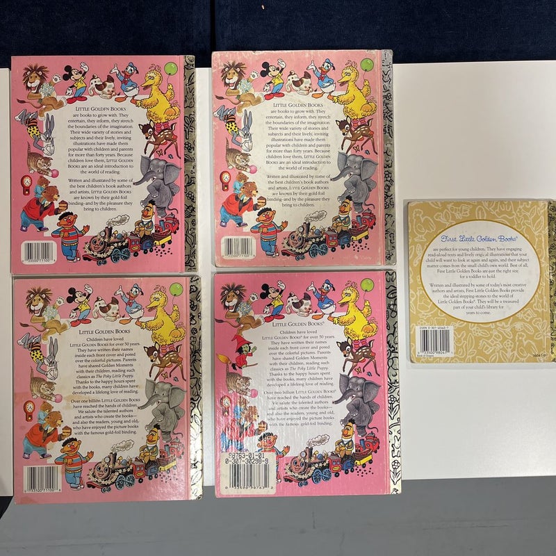 Walt Disney Little Golden Book Bundle: Rescuers Down Under, Mickey Mouse - The Kitten Sisters, Donald Duck’s Toy Sailboat, The Hunchback of Notre Dame (First edition), Baby Mickeys Book of Shapes 