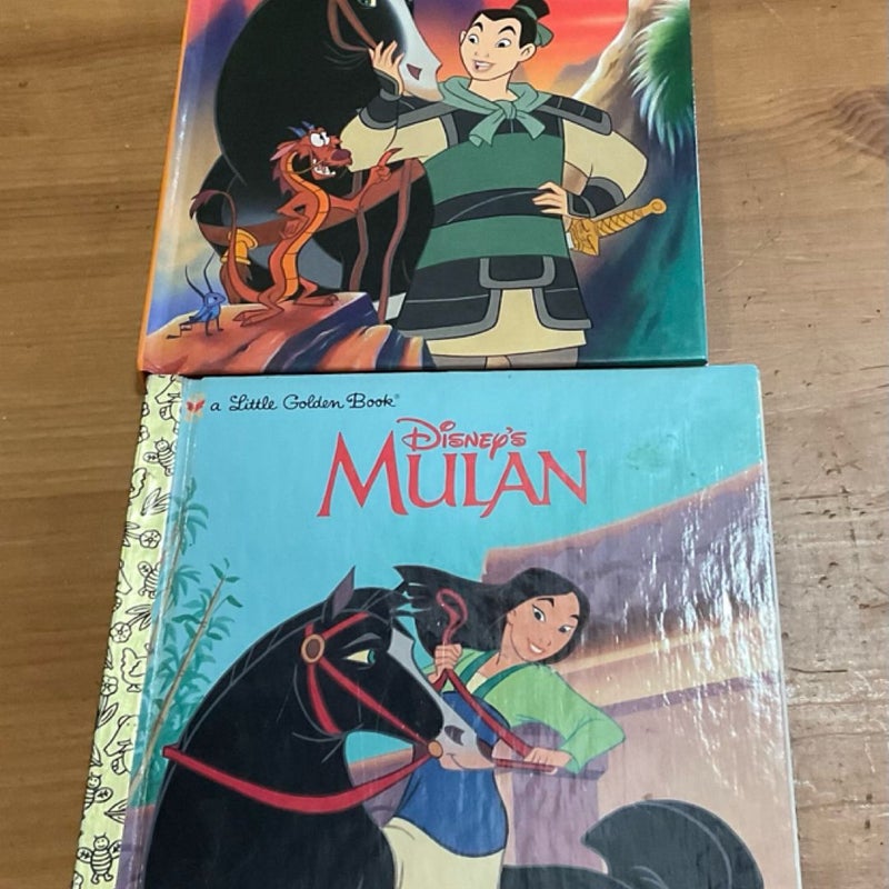 Disney Mulan  set of 2 children’s vintage hardcover books .